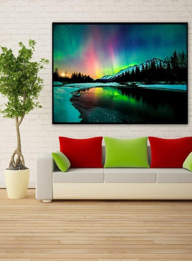 TREXEE Large Size (40*70cm) DIY 5D Diamond Painting, Aurora Lake Diamond Painting Kits for Adults Kids Beginner , DIY Full Drill Crystal Rhinestone Arts and Crafts, Art Diamond Paint By Numbers for Home Wall Decor Diamond Painting By Number - Image 2